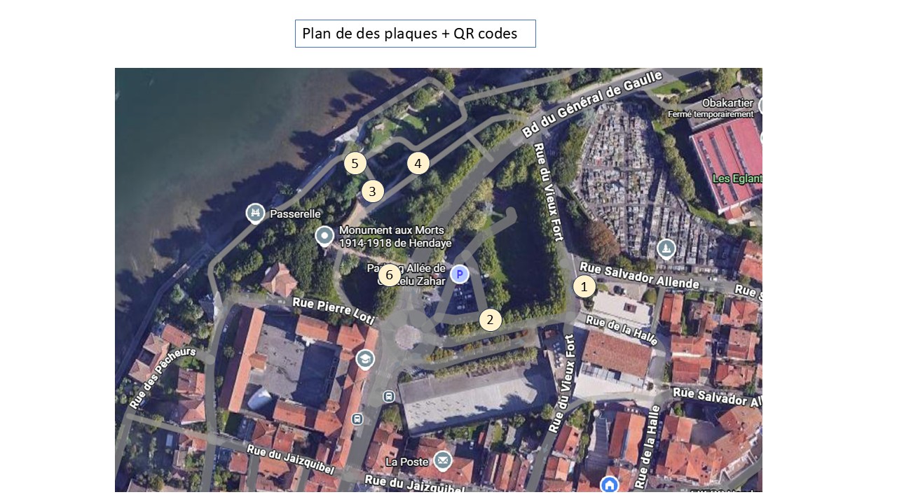 Agora Txingudi - Plaques Fort Hendaye - Plan visiteurs